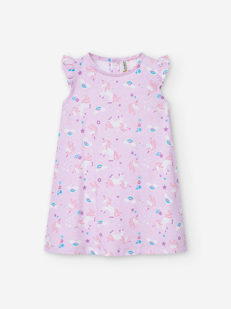 Robe en Jersey avec Motif Mauve - Kiabi