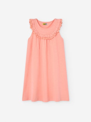 Robe en Jersey avec Volants et Broderie Anglaise