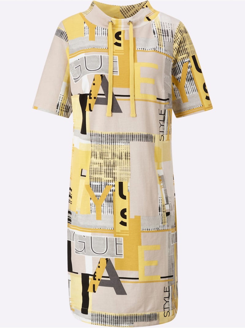 Robe En Jersey Coupe Affinante - Taille Standard - Witt Ocre - Kiabi