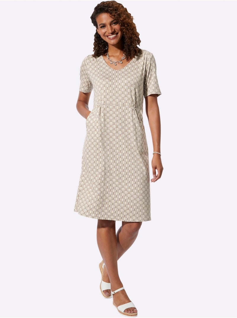 Robe En Jersey Coupe Affinante - Taille Standard - Witt Sable - Kiabi