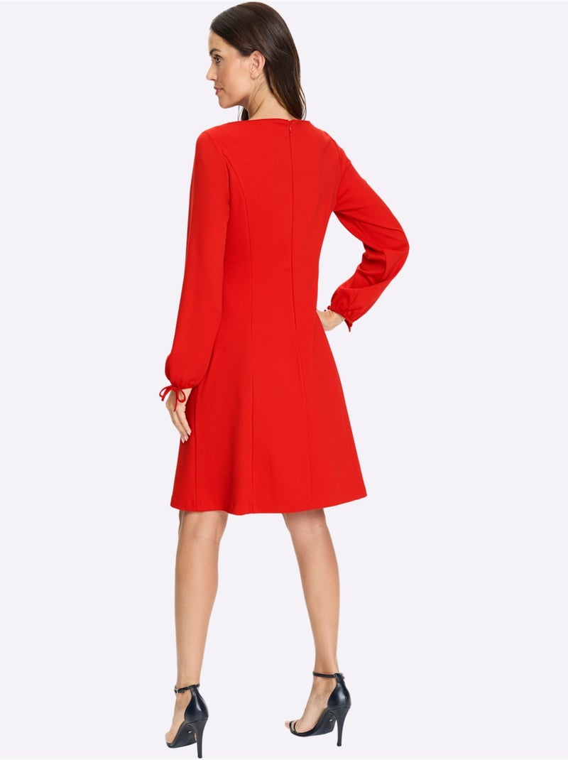 Robe En Jersey Coutures Princesse Structurantes - Taille Standard - Helline Rouge - Kiabi