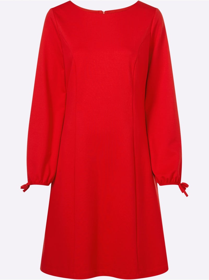 Robe En Jersey Coutures Princesse Structurantes - Taille Standard - Helline Rouge - Kiabi