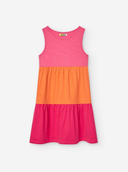 Robe en Jersey de Coton avec Colorblock - Kiabi