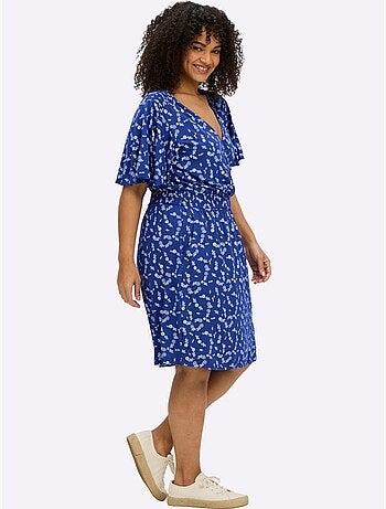 Robe En Jersey Encolure En V Affinante - Taille Standard - Sheego