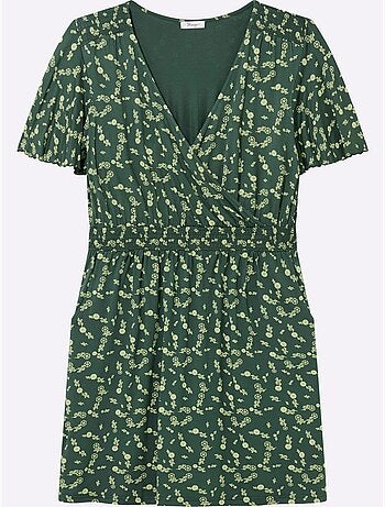 Robe En Jersey Encolure En V Affinante - Taille Standard - Sheego