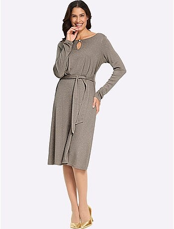 Robe En Jersey Fil Fantaisie Brillant - Taille Courte - Witt