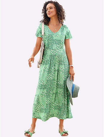Robe en jersey fluide à col V et manches chauve-souris - Taille standard - Witt