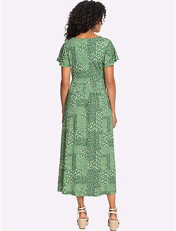 Robe en jersey fluide à col V et manches chauve-souris - Taille standard - Witt