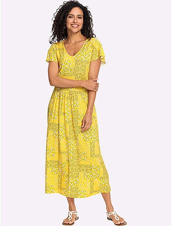 Robe en jersey fluide à col V et manches chauve-souris - Taille standard - Witt