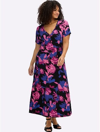Robe En Jersey Fronce Légère à L'encolure En V - Taille Standard - Sheego