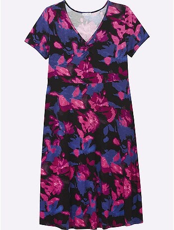 Robe En Jersey Fronce Légère à L'encolure En V - Taille Standard - Sheego