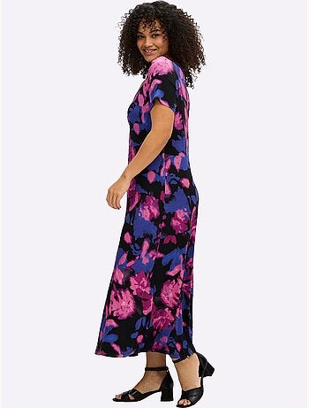 Robe En Jersey Fronce Légère à L'encolure En V - Taille Standard - Sheego