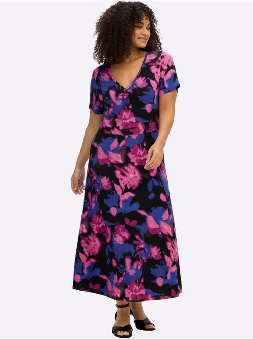 Robe En Jersey Fronce Légère à L'encolure En V - Taille Standard - Sheego - Kiabi