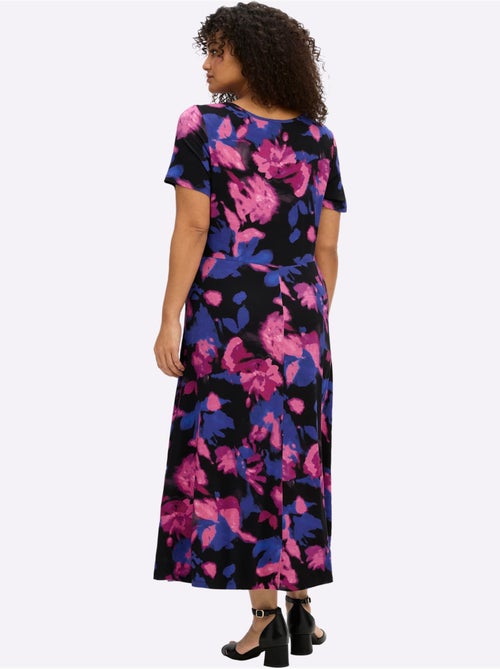 Robe En Jersey Fronce Légère à L'encolure En V - Taille Standard - Sheego - Kiabi