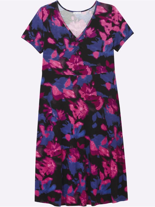 Robe En Jersey Fronce Légère à L'encolure En V - Taille Standard - Sheego - Kiabi