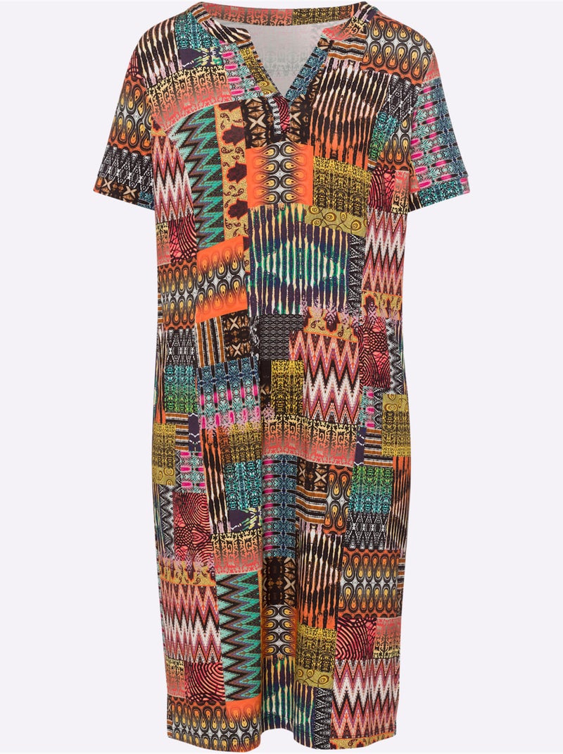 Robe En Jersey Imprimé Mode - Taille Standard - Helline Terre cuite - Kiabi