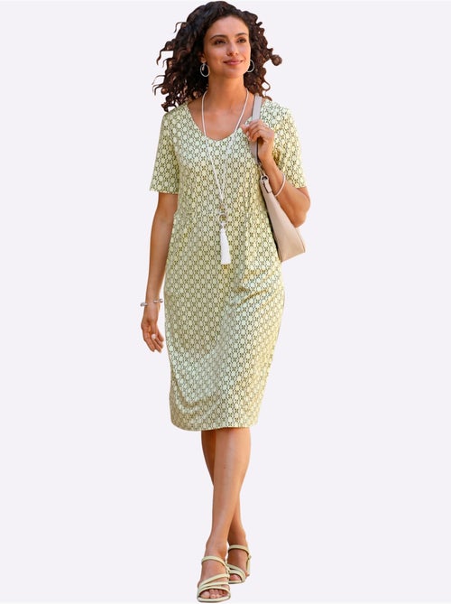 Robe en jersey imprimée à pois manches courtes col V - Taille standard - Witt - Kiabi
