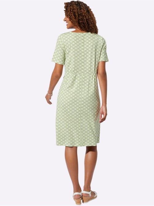 Robe en jersey imprimée à pois manches courtes col V - Taille standard - Witt - Kiabi