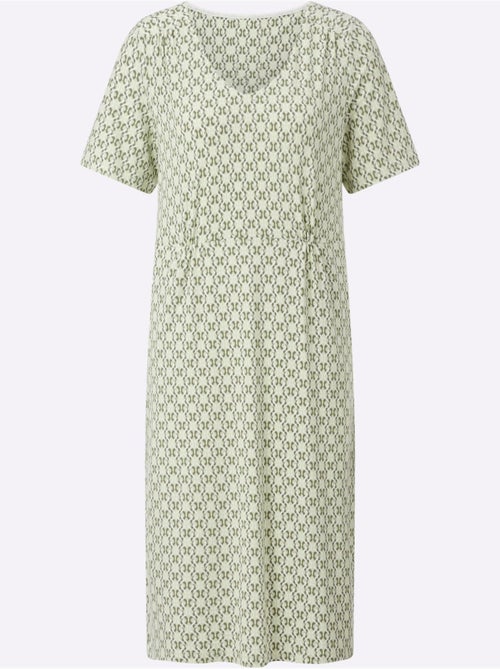 Robe en jersey imprimée à pois manches courtes col V - Taille standard - Witt - Kiabi