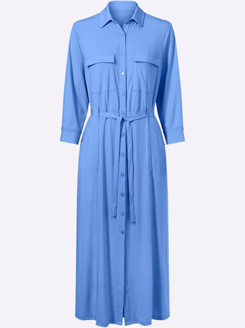 Robe En Jersey Jersey élastique Et Indéformable - Taille Standard - Helline Bleu ciel - Kiabi