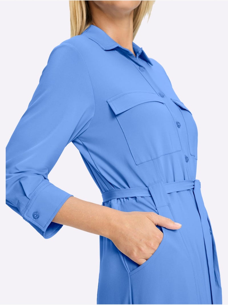 Robe En Jersey Jersey élastique Et Indéformable - Taille Standard - Helline Bleu ciel - Kiabi