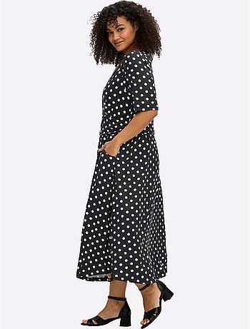 Robe En Jersey Joli Motif à Pois - Taille Standard - Sheego