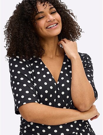 Robe En Jersey Joli Motif à Pois - Taille Standard - Sheego
