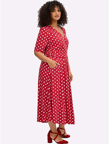 Robe En Jersey Joli Motif à Pois - Taille Standard - Sheego