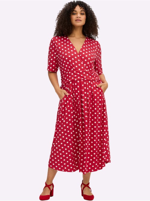Robe En Jersey Joli Motif à Pois - Taille Standard - Sheego - Kiabi