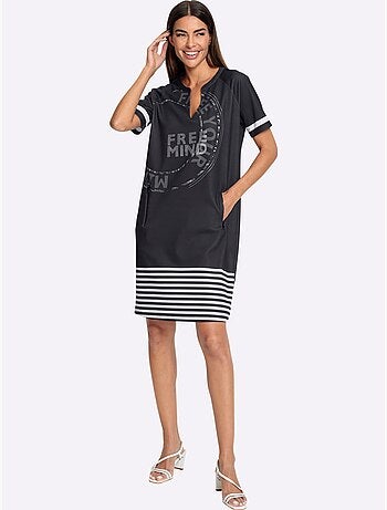 Robe En Jersey Jolies Pierres Brillantes Fantaisie - Taille Standard - Helline