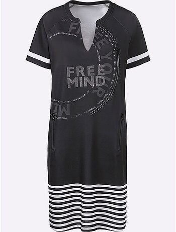 Robe En Jersey Jolies Pierres Brillantes Fantaisie - Taille Standard - Helline