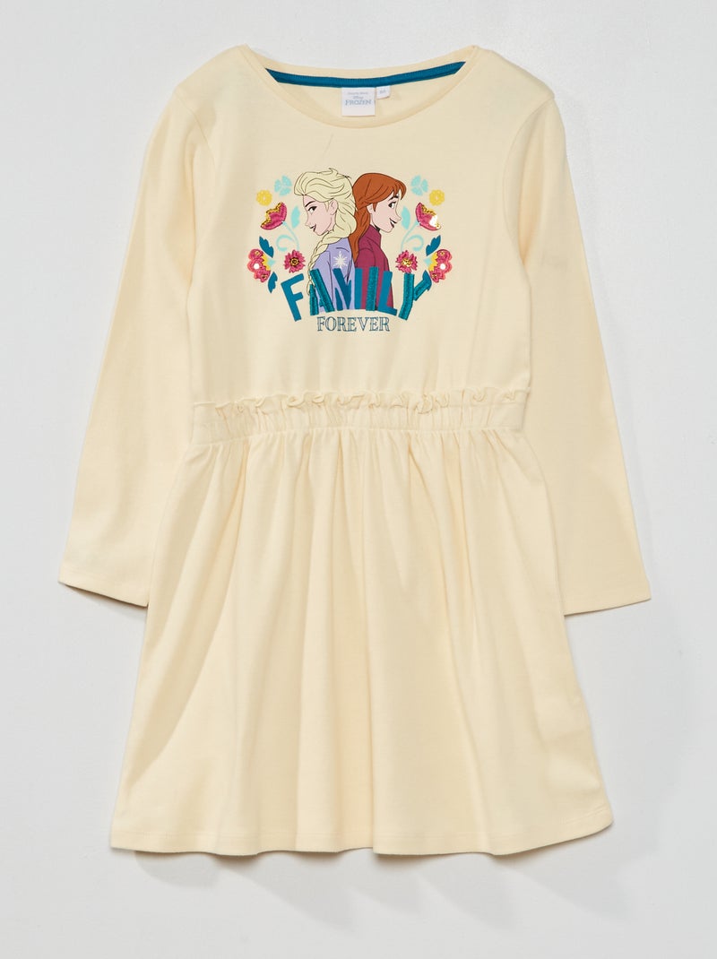 Robe en jersey 'La reine des neiges' 'Disney' beige - Kiabi