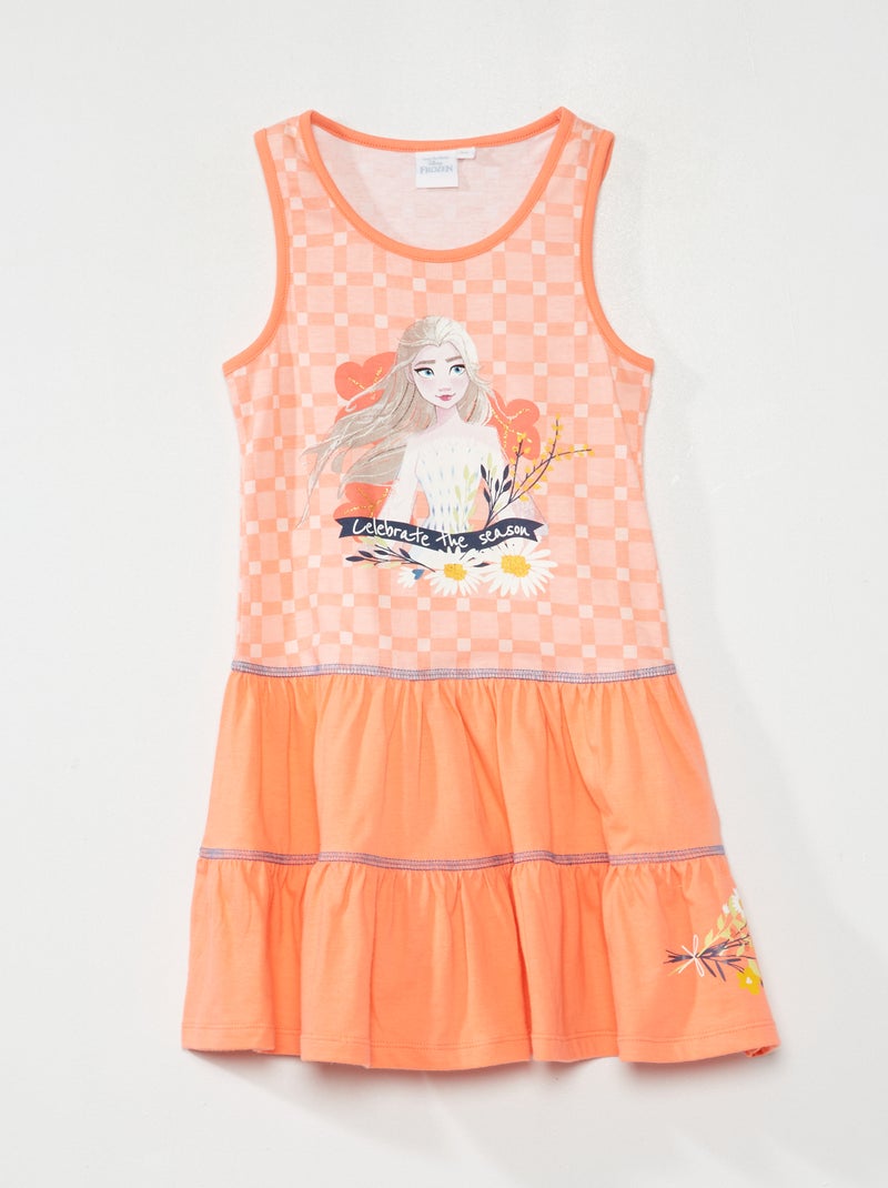 Robe en jersey 'La reine des neiges' 'Disney' corail - Kiabi