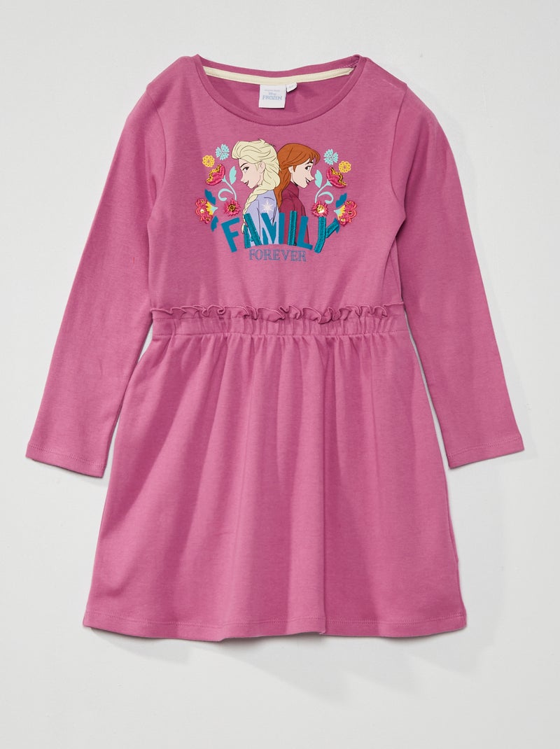 Robe en jersey 'La reine des neiges' 'Disney' Violet - Kiabi