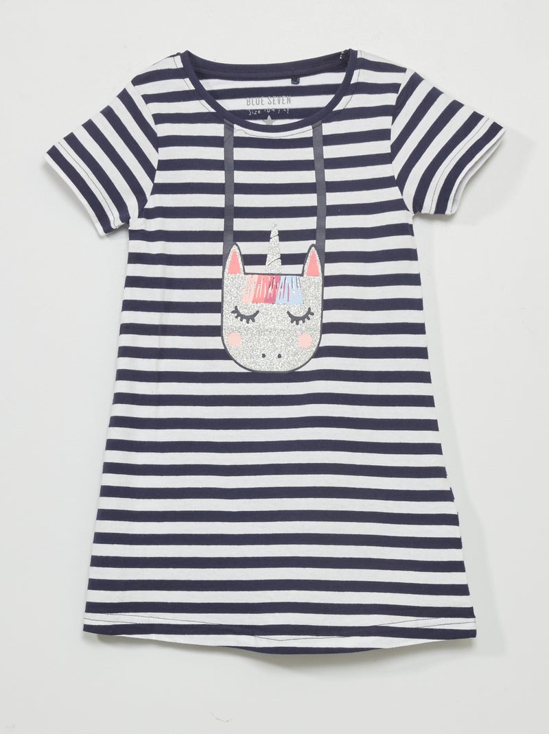 Robe en jersey 'licorne' Bleu - Kiabi