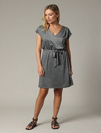 Robe en jersey lurex avec ceinture intégrée 'Deeluxe'