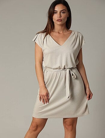 Robe en jersey lurex avec ceinture intégrée 'Deeluxe'