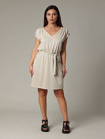 Robe en jersey lurex avec ceinture intégrée 'Deeluxe'