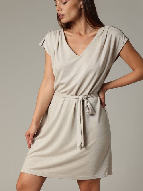 Robe en jersey lurex avec ceinture intégrée 'Deeluxe' - Kiabi
