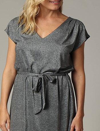 Robe en jersey lurex avec ceinture intégrée 'Deeluxe'