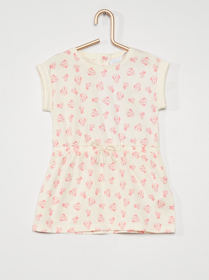 Robe en jersey 'Minnie' blanc/rose - Kiabi