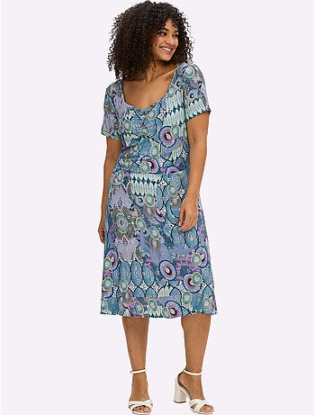 Robe En Jersey Motif Fantaisie - Taille Standard - Sheego