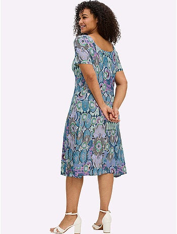 Robe En Jersey Motif Fantaisie - Taille Standard - Sheego