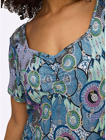 Robe En Jersey Motif Fantaisie - Taille Standard - Sheego