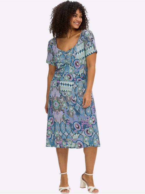 Robe En Jersey Motif Fantaisie - Taille Standard - Sheego - Kiabi