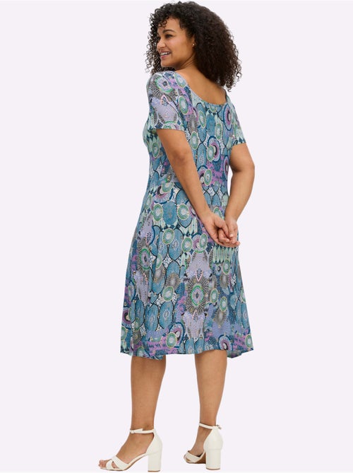 Robe En Jersey Motif Fantaisie - Taille Standard - Sheego - Kiabi