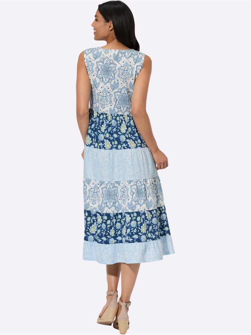 Robe En Jersey Qualité Jersey Fluide Et Douce - Taille Standard - Moda Vilona Bleu Bleu - Kiabi