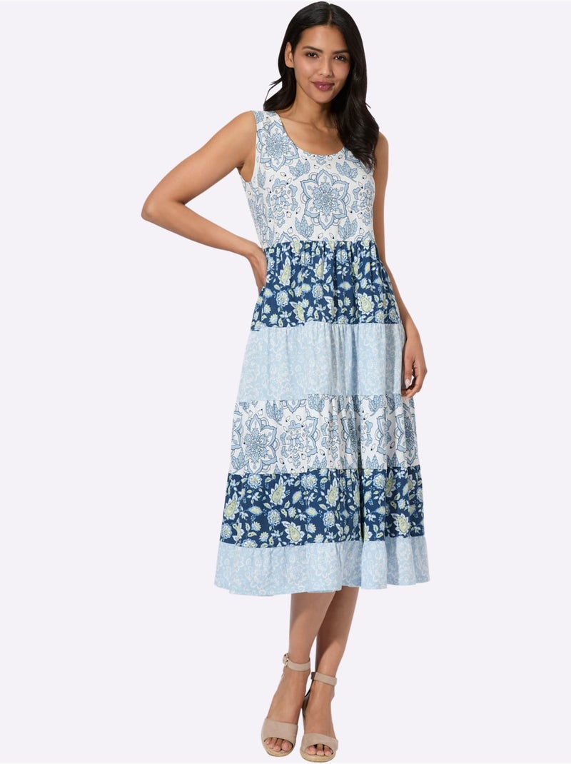 Robe En Jersey Qualité Jersey Fluide Et Douce - Taille Standard - Moda Vilona Bleu Bleu - Kiabi