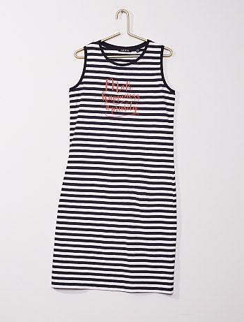 Robe en jersey rayée