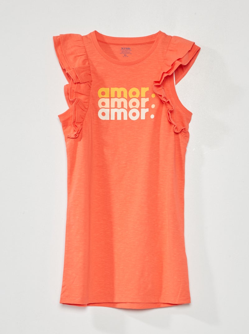 Robe en jersey sans manches avec volants Corail - Kiabi